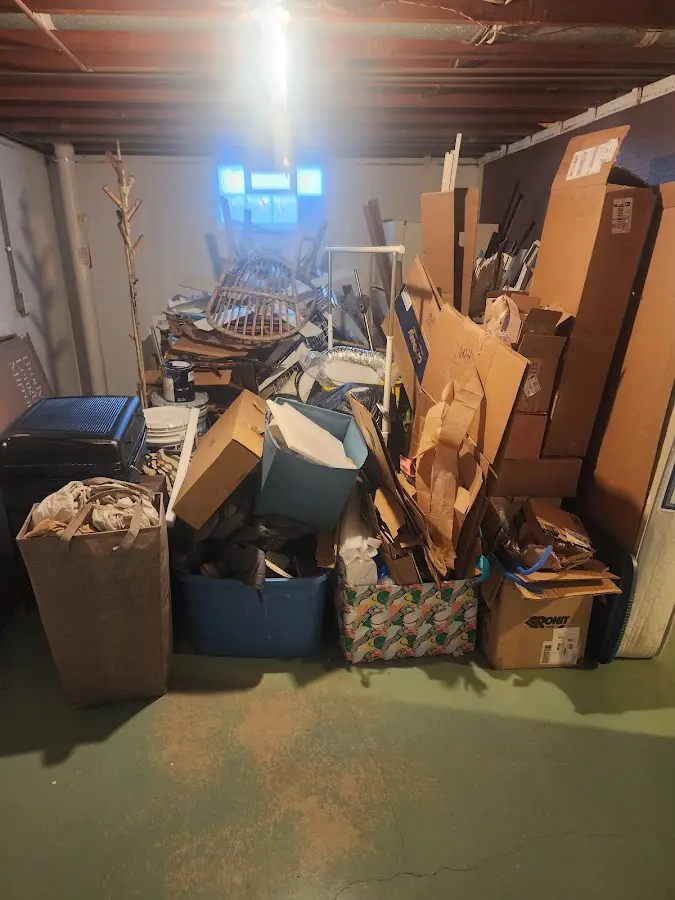 Roll-off dumpster container at job site for 15 Yard Dumpster Rental in Burbank